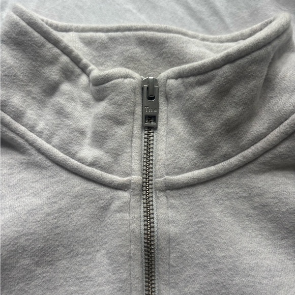 TNA Light Gray Cropped Half-Zip Sweatshirt - Picture 5 of 5